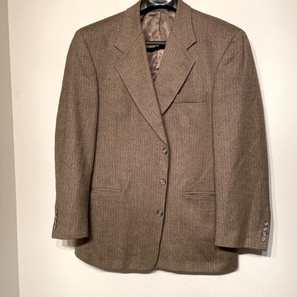 Gianfranco Ruffini Lambswool single breasted herringbone blazer/sport coat 44R
